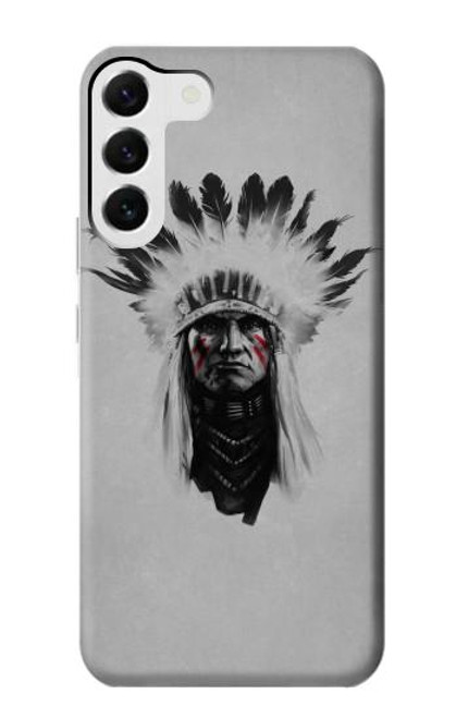 W0451 Indian Chief Hard Case and Leather Flip Case For Samsung Galaxy S23 Plus