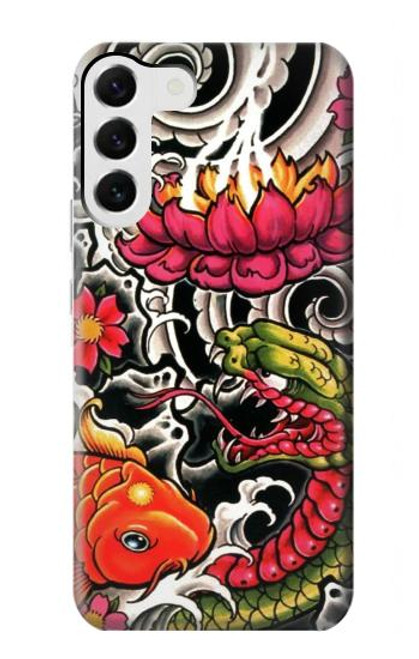 W0605 Yakuza Tattoo Hard Case and Leather Flip Case For Samsung Galaxy S23 Plus