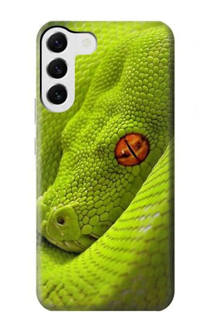 W0785 Green Snake Hard Case and Leather Flip Case For Samsung Galaxy S23 Plus