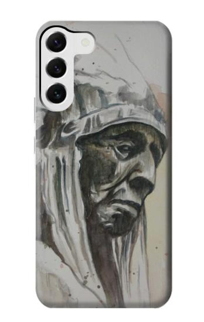 W0792 Indian Chief Hard Case and Leather Flip Case For Samsung Galaxy S23 Plus