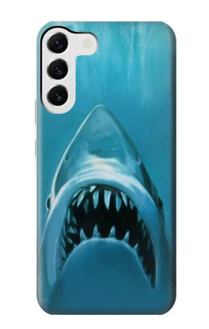 W0830 White Shark Hard Case and Leather Flip Case For Samsung Galaxy S23 Plus