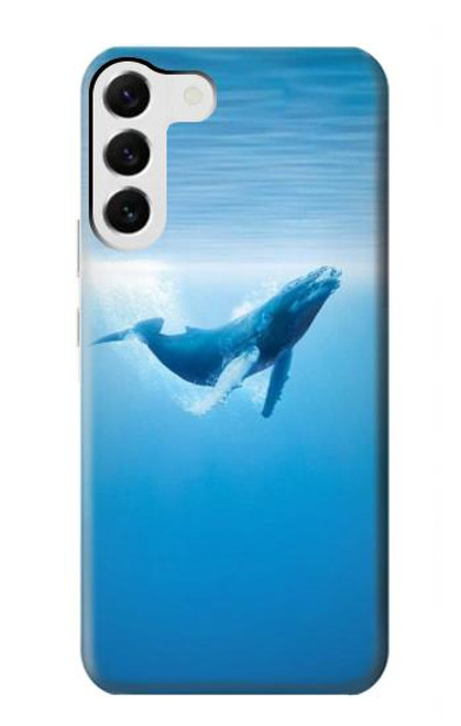 W0843 Blue Whale Hard Case and Leather Flip Case For Samsung Galaxy S23 Plus