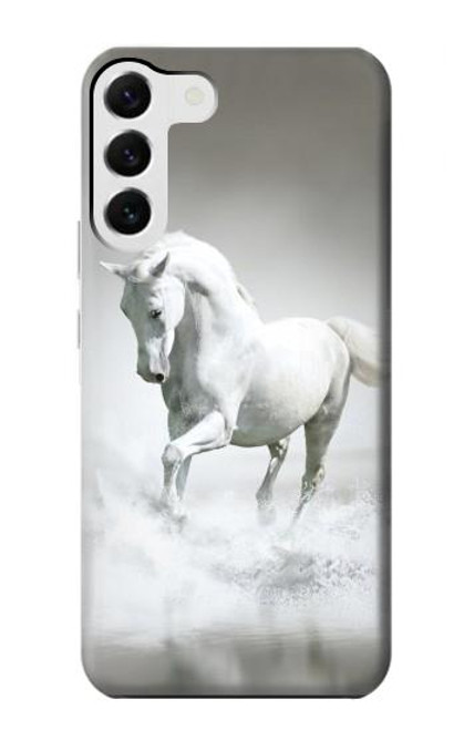 W0932 White Horse Hard Case and Leather Flip Case For Samsung Galaxy S23 Plus