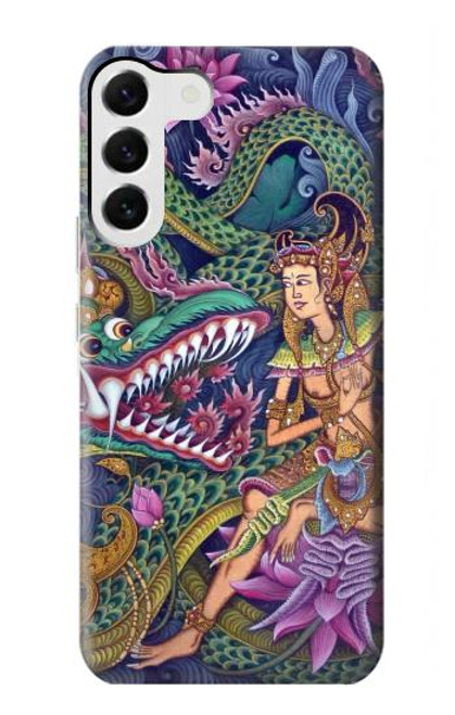 W1240 Bali Painting Hard Case and Leather Flip Case For Samsung Galaxy S23 Plus