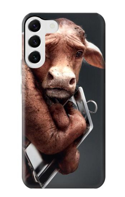 W1271 Crazy Cow Hard Case and Leather Flip Case For Samsung Galaxy S23 Plus