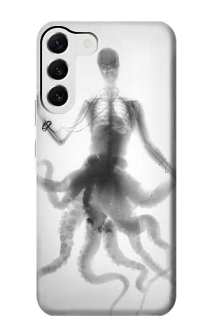 W1432 Skull Octopus X-ray Hard Case and Leather Flip Case For Samsung Galaxy S23 Plus