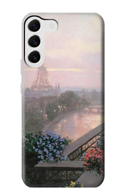 W1443 Terrace in Paris Eifel Hard Case and Leather Flip Case For Samsung Galaxy S23 Plus