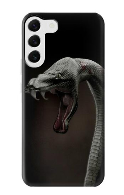 W1597 Black Mamba Snake Hard Case and Leather Flip Case For Samsung Galaxy S23 Plus