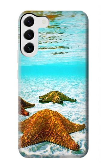 W1679 Starfish Sea Beach Hard Case and Leather Flip Case For Samsung Galaxy S23 Plus