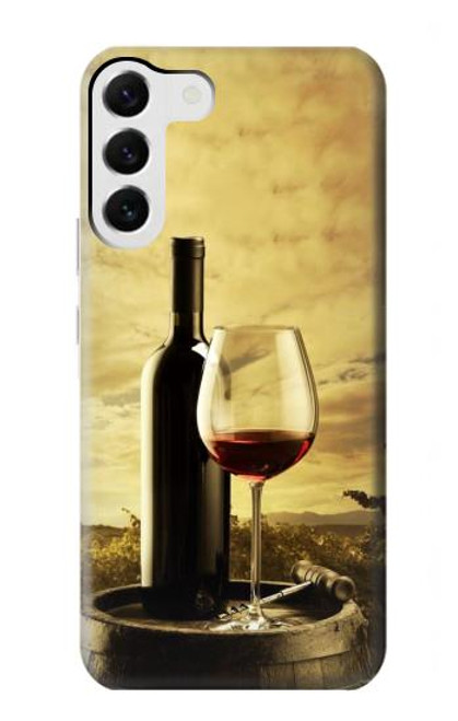 W2042 A Grape Vineyard Grapes Bottle Red Wine Hard Case and Leather Flip Case For Samsung Galaxy S23 Plus