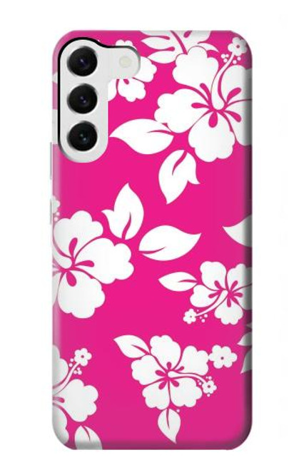 W2246 Hawaiian Hibiscus Pink Pattern Hard Case and Leather Flip Case For Samsung Galaxy S23 Plus