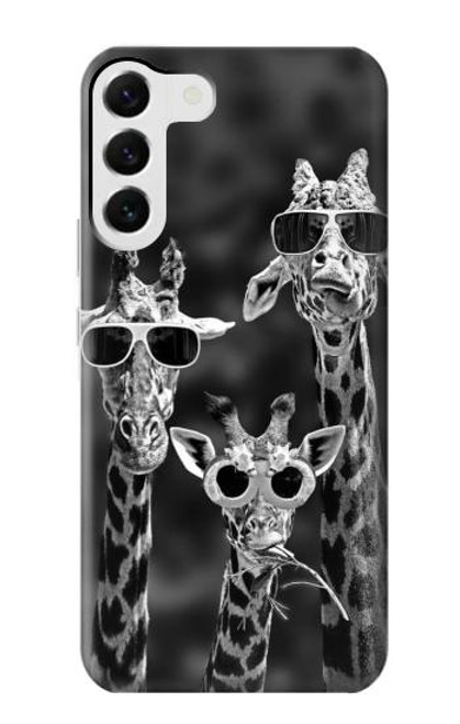 W2327 Giraffes With Sunglasses Hard Case and Leather Flip Case For Samsung Galaxy S23 Plus