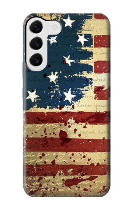 W2349 Old American Flag Hard Case and Leather Flip Case For Samsung Galaxy S23 Plus