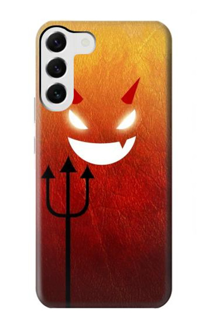 W2454 Red Cute Little Devil Cartoon Hard Case and Leather Flip Case For Samsung Galaxy S23 Plus