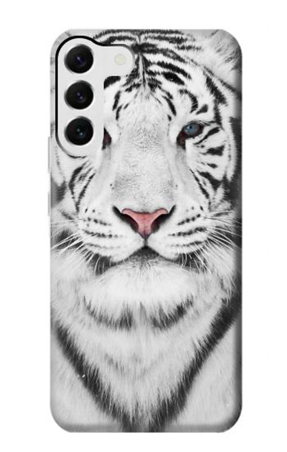 W2553 White Tiger Hard Case and Leather Flip Case For Samsung Galaxy S23 Plus