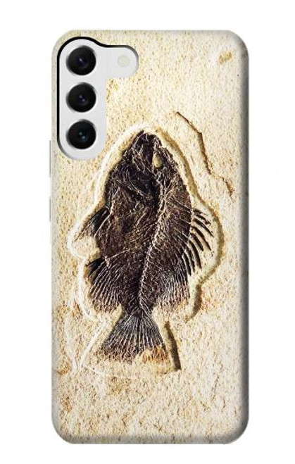 W2562 Fossil Fish Hard Case and Leather Flip Case For Samsung Galaxy S23 Plus