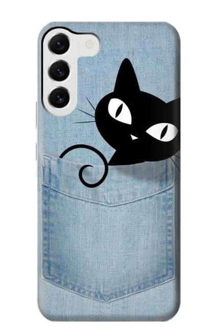 W2641 Pocket Black Cat Hard Case and Leather Flip Case For Samsung Galaxy S23 Plus