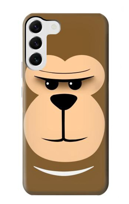 W2721 Cute Grumpy Monkey Cartoon Hard Case and Leather Flip Case For Samsung Galaxy S23 Plus