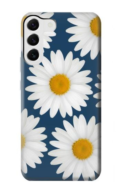 W3009 Daisy Blue Hard Case and Leather Flip Case For Samsung Galaxy S23 Plus