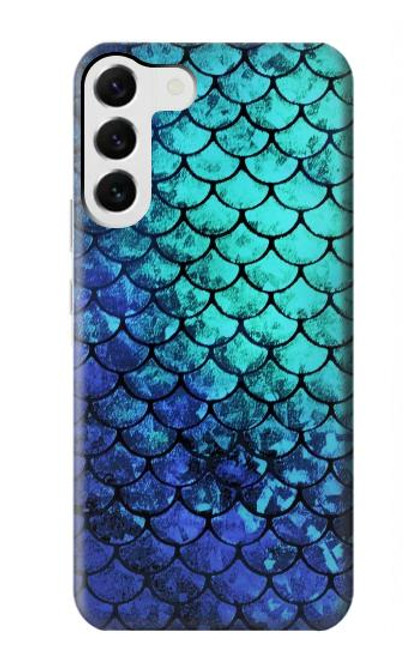 W3047 Green Mermaid Fish Scale Hard Case and Leather Flip Case For Samsung Galaxy S23 Plus