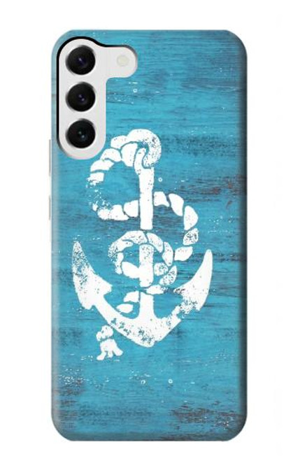 W3053 Marine Anchor Blue Hard Case and Leather Flip Case For Samsung Galaxy S23 Plus