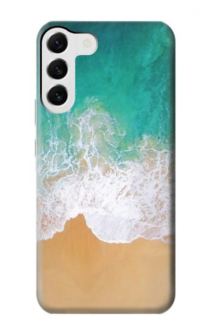 W3150 Sea Beach Hard Case and Leather Flip Case For Samsung Galaxy S23 Plus