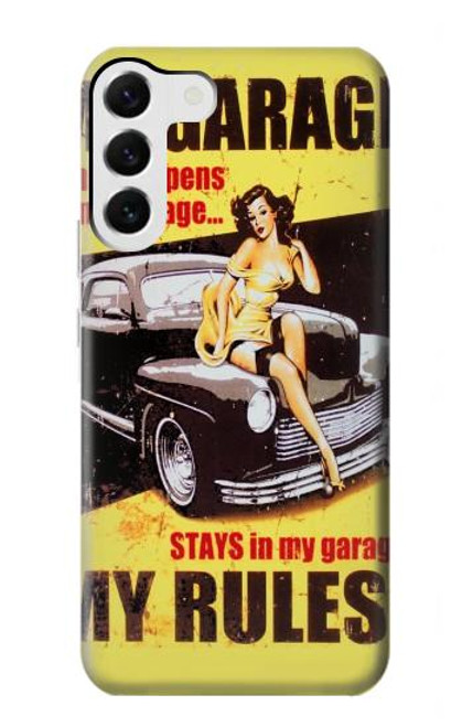 W3198 My Garage Pinup Girl Hard Case and Leather Flip Case For Samsung Galaxy S23 Plus