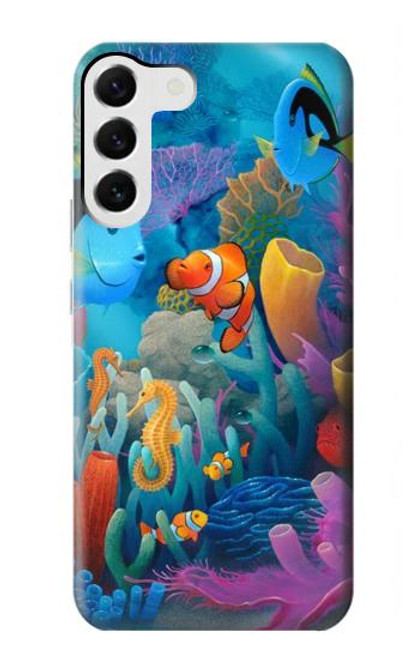 W3227 Underwater World Cartoon Hard Case and Leather Flip Case For Samsung Galaxy S23 Plus