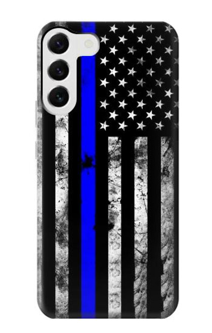 W3244 Thin Blue Line USA Hard Case and Leather Flip Case For Samsung Galaxy S23 Plus