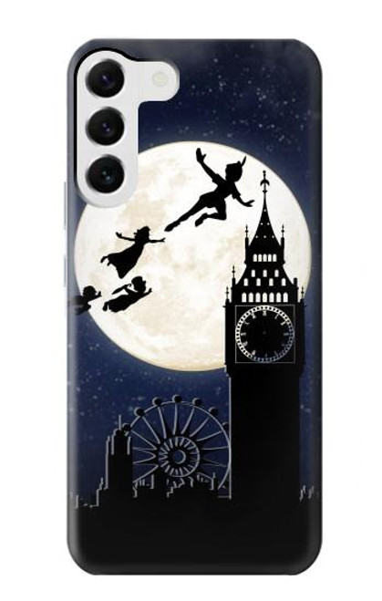 W3249 Peter Pan Fly Full Moon Night Hard Case and Leather Flip Case For Samsung Galaxy S23 Plus