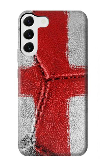 W3316 England Flag Vintage Football Graphic Hard Case and Leather Flip Case For Samsung Galaxy S23 Plus