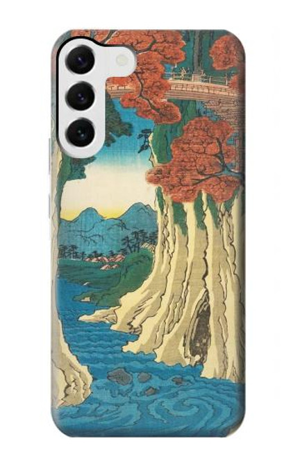 W3348 Utagawa Hiroshige The Monkey Bridge Hard Case and Leather Flip Case For Samsung Galaxy S23 Plus