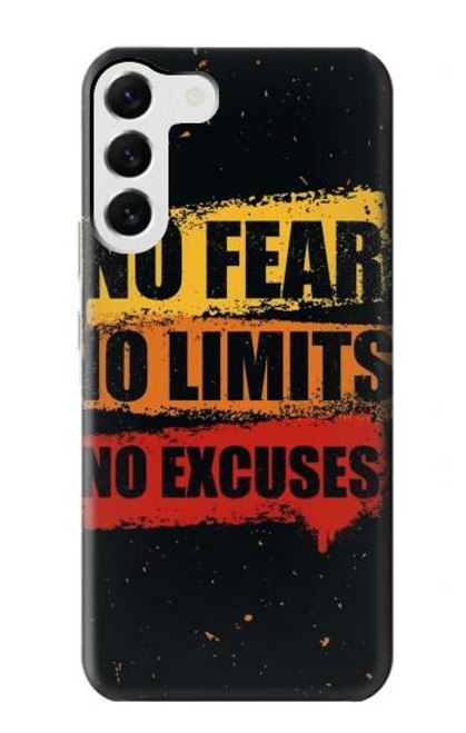 W3492 No Fear Limits Excuses Hard Case and Leather Flip Case For Samsung Galaxy S23 Plus