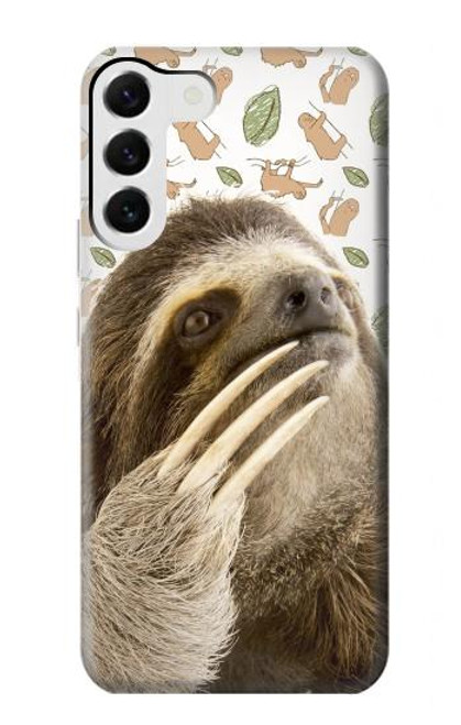 W3559 Sloth Pattern Hard Case and Leather Flip Case For Samsung Galaxy S23 Plus