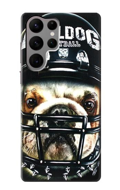 W0098 Bulldog American Football Hard Case and Leather Flip Case For Samsung Galaxy S23 Ultra