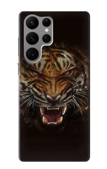 W0575 Tiger Face Hard Case and Leather Flip Case For Samsung Galaxy S23 Ultra