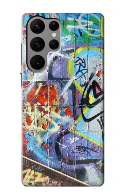 W0588 Wall Graffiti Hard Case and Leather Flip Case For Samsung Galaxy S23 Ultra