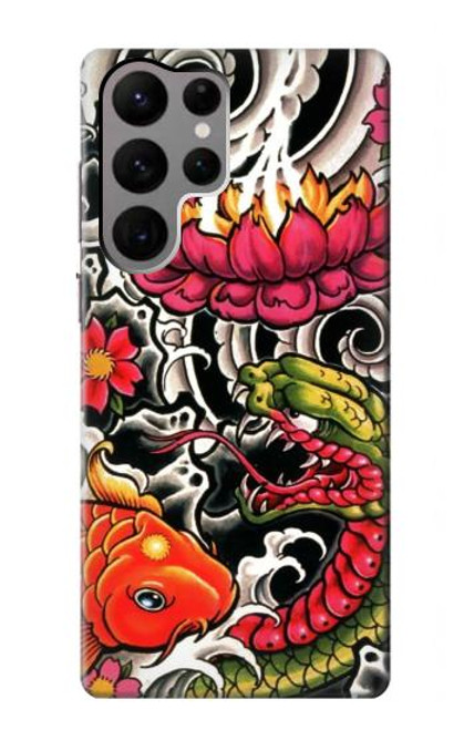 W0605 Yakuza Tattoo Hard Case and Leather Flip Case For Samsung Galaxy S23 Ultra