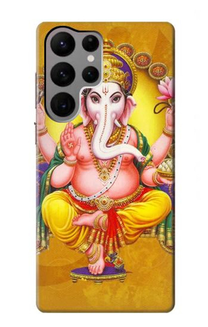 W0896 Lord Ganesh Hindu God Hard Case and Leather Flip Case For Samsung Galaxy S23 Ultra