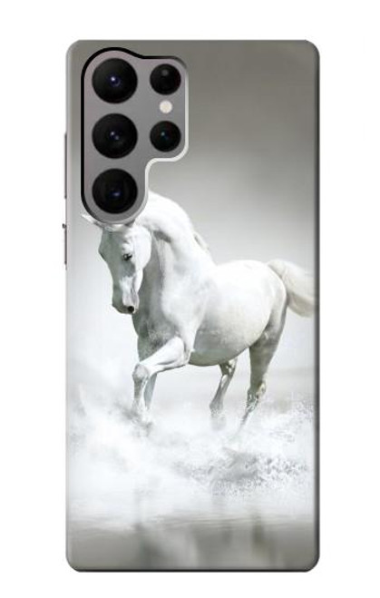 W0932 White Horse Hard Case and Leather Flip Case For Samsung Galaxy S23 Ultra