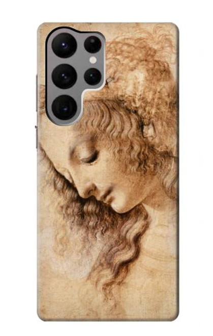 W1045 Leonardo da Vinci Woman's Head Hard Case and Leather Flip Case For Samsung Galaxy S23 Ultra