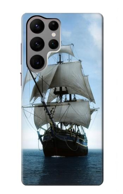 W1096 Sailing Ship in an Ocean Hard Case and Leather Flip Case For Samsung Galaxy S23 Ultra