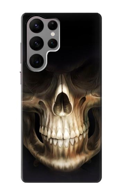 W1107 Skull Face Grim Reaper Hard Case and Leather Flip Case For Samsung Galaxy S23 Ultra