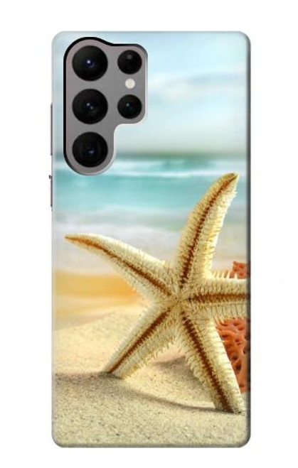 W1117 Starfish on the Beach Hard Case and Leather Flip Case For Samsung Galaxy S23 Ultra