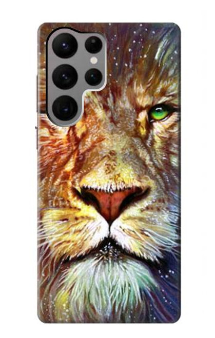 W1354 Lion Hard Case and Leather Flip Case For Samsung Galaxy S23 Ultra