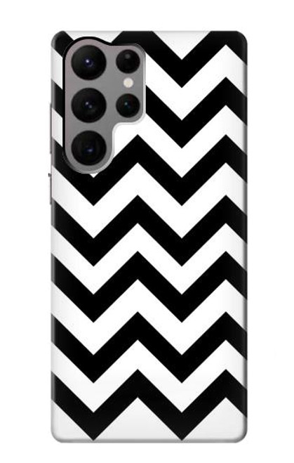 W1613 Chevron Zigzag Hard Case and Leather Flip Case For Samsung Galaxy S23 Ultra