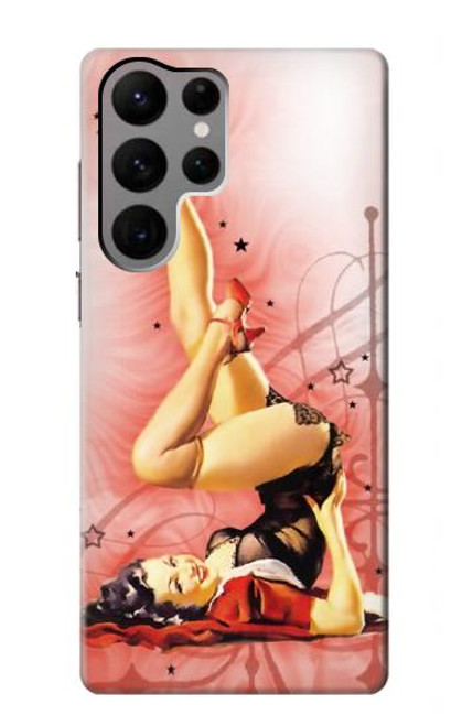 W1669 Pinup Girl Vintage Hard Case and Leather Flip Case For Samsung Galaxy S23 Ultra