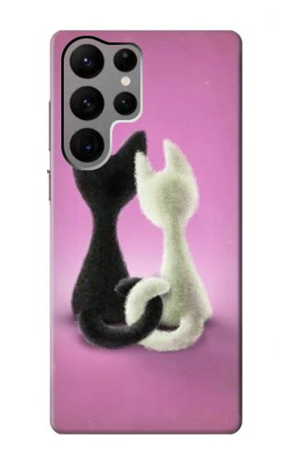 W1832 Love Cat Hard Case and Leather Flip Case For Samsung Galaxy S23 Ultra