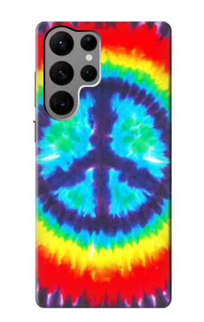 W1870 Tie Dye Peace Hard Case and Leather Flip Case For Samsung Galaxy S23 Ultra