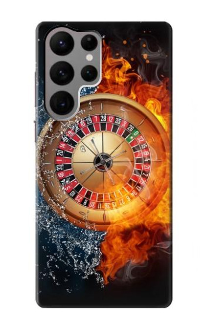 W2289 Roulette Casino Gamble Hard Case and Leather Flip Case For Samsung Galaxy S23 Ultra